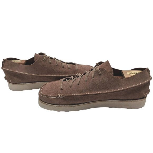 YOGI Shoes Mens Size 12 EU 46 Brown Suede Moc Toe Wedge Sole Lace Up 6658 - Picture 13 of 13